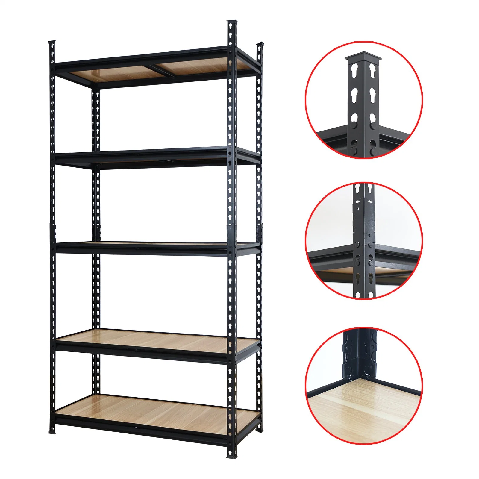 5 Tier Heavy Duty Boltless Adjustable Racks Steel Storage Shelf Warehouse Garage Units Shelving Metal Storage Shelves Rack