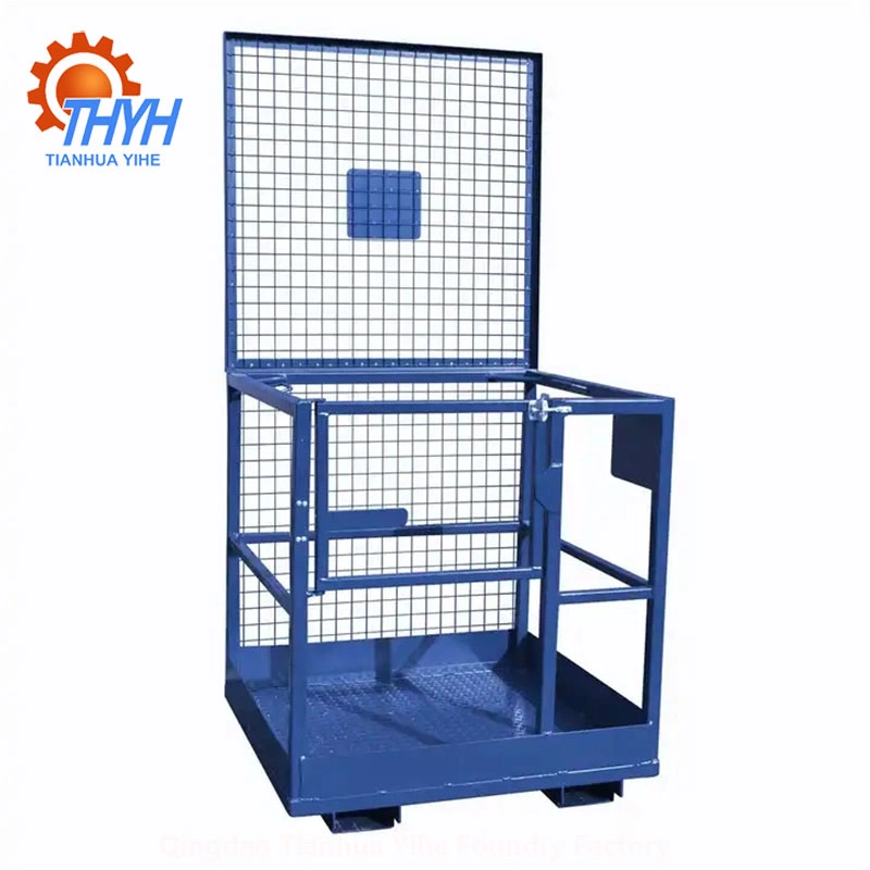 Folding Steel Easy Operation Safety Convenience Safety Cage Manual Forklift Lift Platform