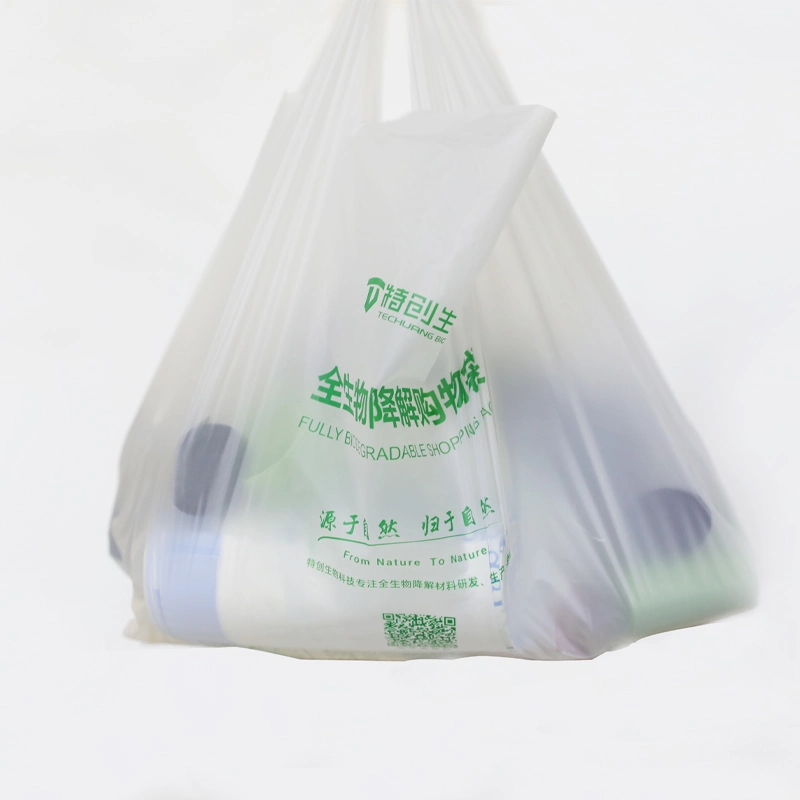 Polythene Bag Biodegradable Cornstarch Carrier Bags Plastic Work Home Packing Products Shopping