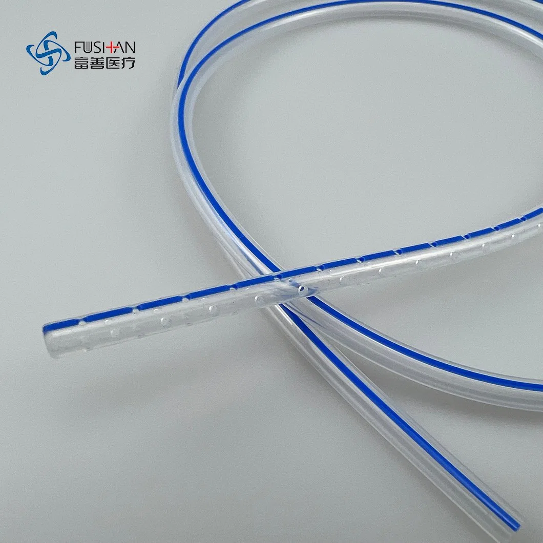 10fr/12fr/14fr/16fr/18fr/20fr Silicone/PVC Round Redon Drain Tube for Medical Closed Wound Drainage System Kit with Stainess Steel Trocar CE ISO Certified