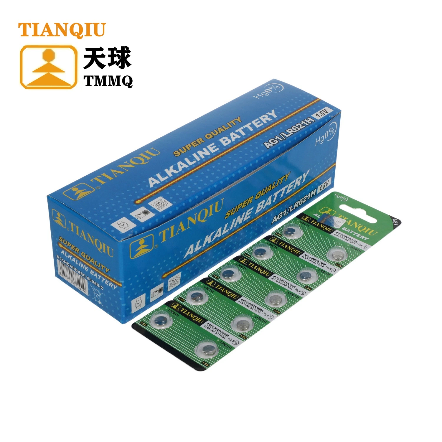 Tianqiu AG1 Lr621 Alkaline 1,5V-Knopf Zelle Trocken-Batterie Fabrik Preis Neu