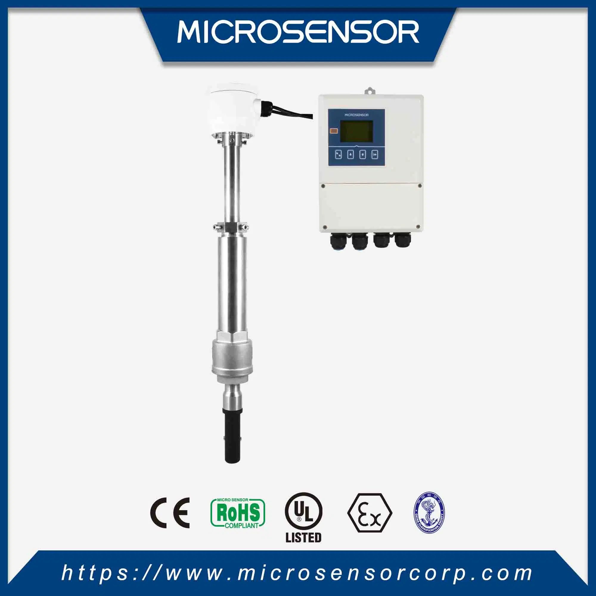 Fluxómetros de sinal digital HART e RS485 com micro-sensor com aprovação CE Fluxómetros de água electromagnética de tipo de inserção de canal aberto