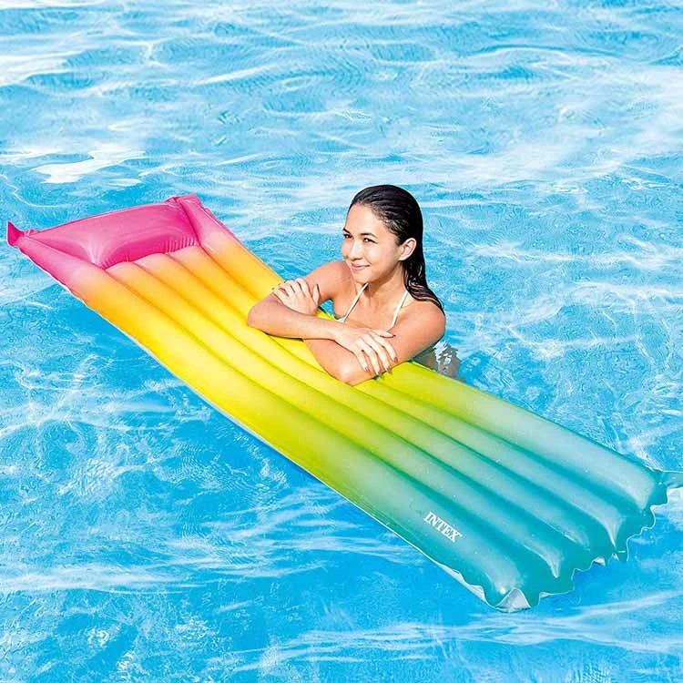 Summer Water Toy Inflatable Rainbow Pool Mat Float