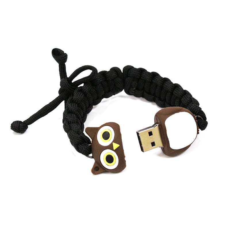 Cabo de guarda-chuva em PVC Owl pulseira ajustável Flash Drive USB Unidade USB Pen Drive USB USB Flash de controlador USB Unidades