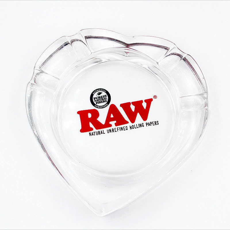 Creative Cendrier en verre clair de forme de coeur cendrier Raw haut de gamme