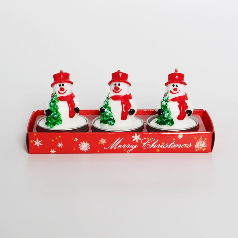 Christmas Home Decorations 3 PCS Santa Claus Christmas Tealight Candles