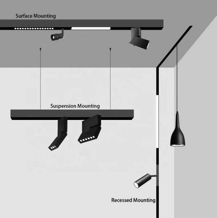 Solución de iluminación de pista LED de alto rendimiento de varios cabezales Tuya/Mijia Control inteligente