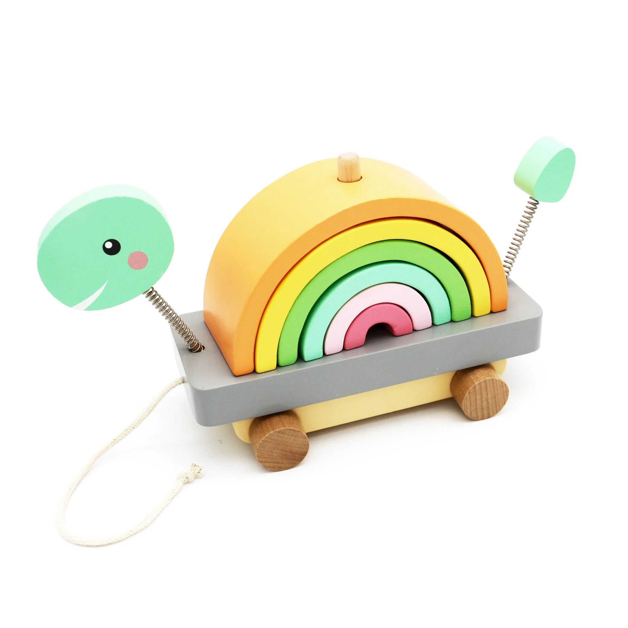 Wooden Educational Baby Wholesale/Supplier Toys Manufacturer Supplier Factory Wkw124 Pull Along Turtle Toy for Babies