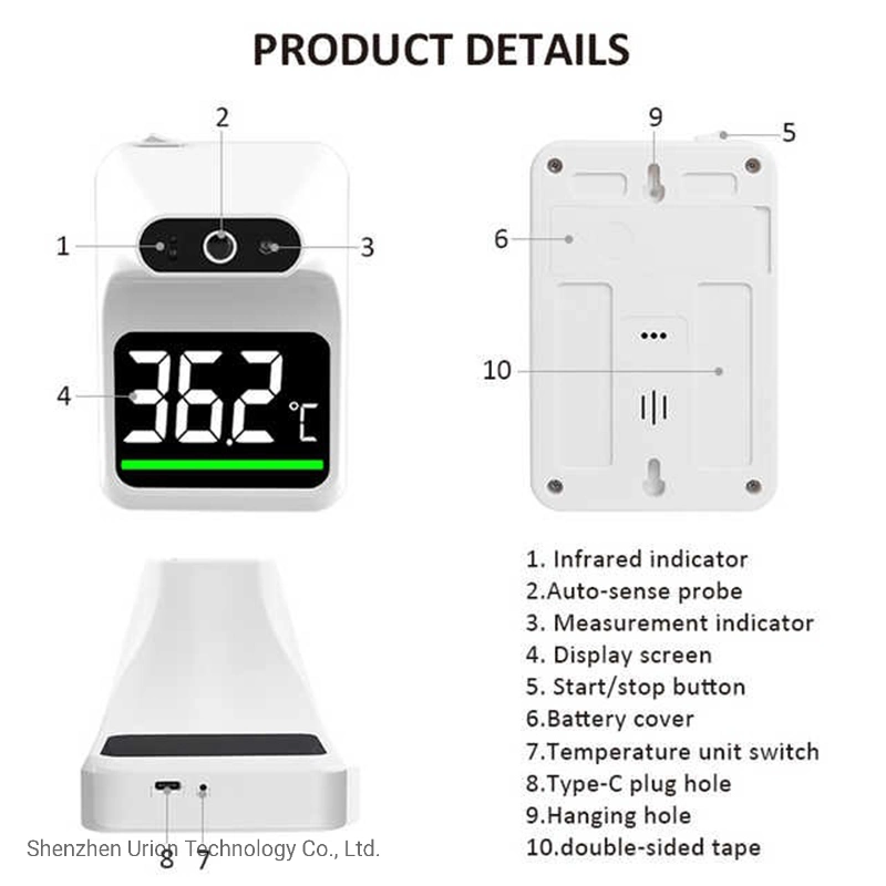 Wholesale/Supplier China Termometro Digital Thermometer Forehead Infrared Thermometer Wall Mount Thermometertemperature Measuring Gun Medical Instrumen Equipment