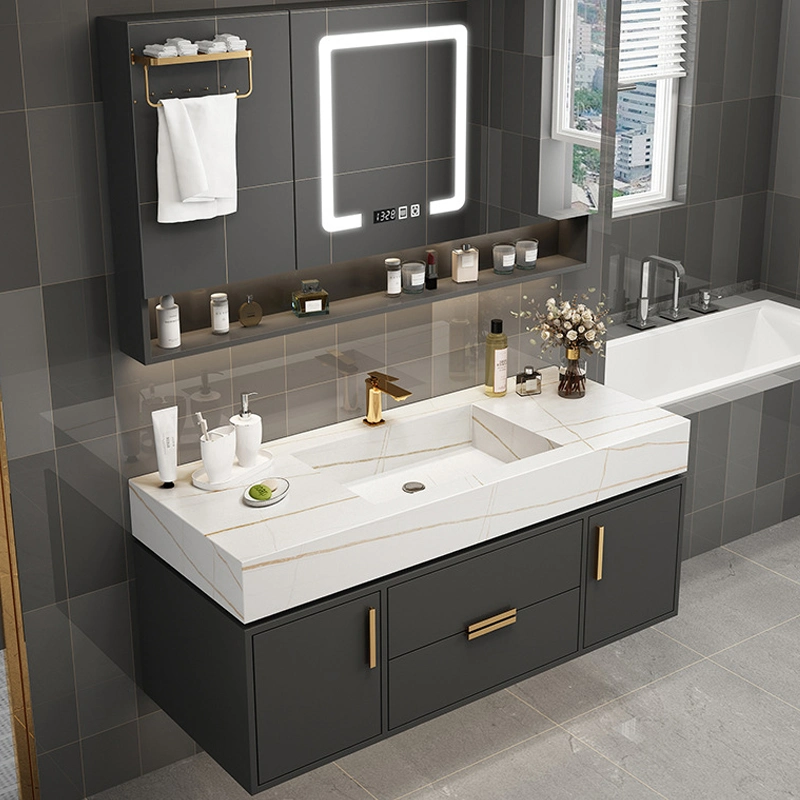 Customized Luxury Modern Double Black Wash Basin Bathroom Furniture Vanity Bathroom Cabinet