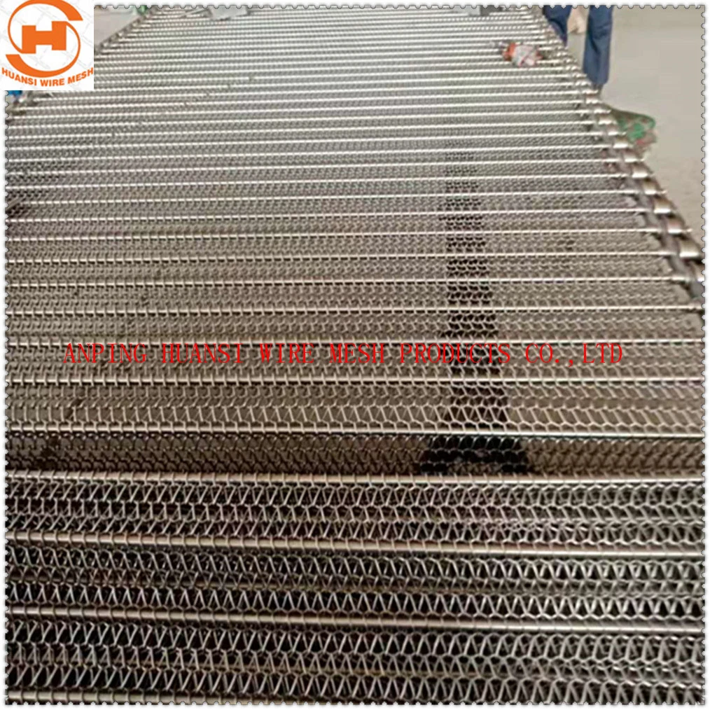 Stainless Steel Chain Link Spring Wire Conveyor Belt for Tunnel Freezer