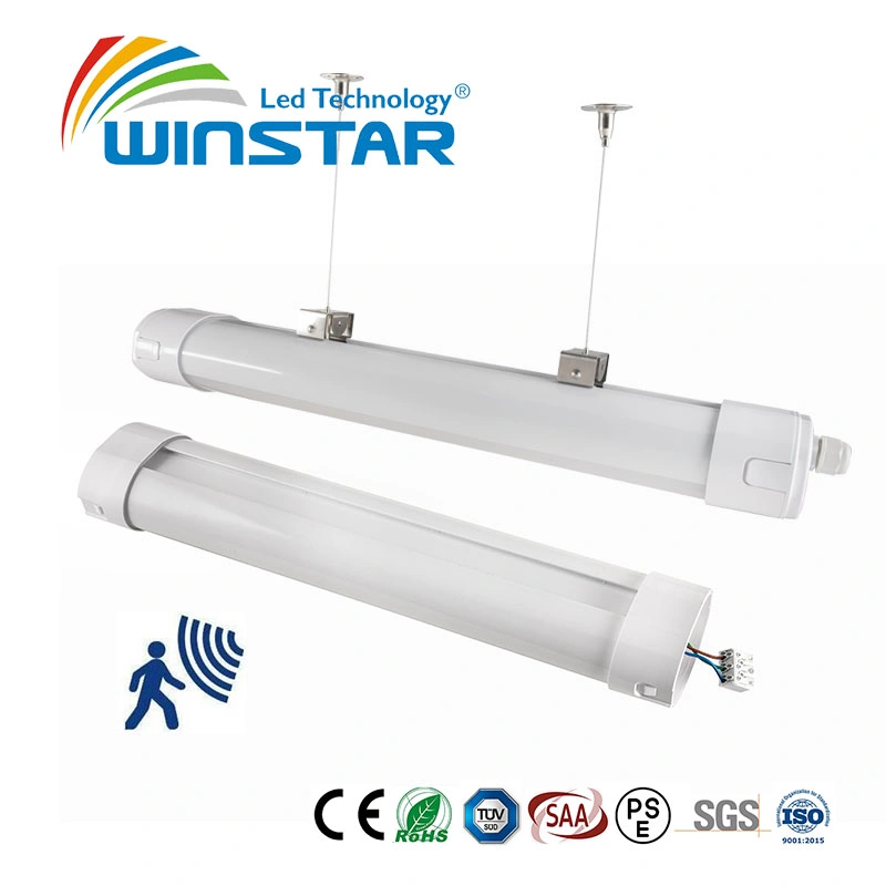 4FT 50W 100lm 130lm 150lm Smart Triproof LED Linear Lighting with Emergency IP66 IP69K