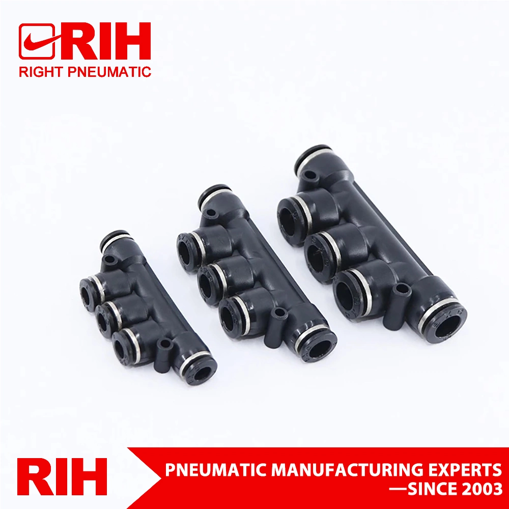 Pk Pneumatic Connector Hose Plastic Plug-in Air Distributor Gas Connector Quick Fitting