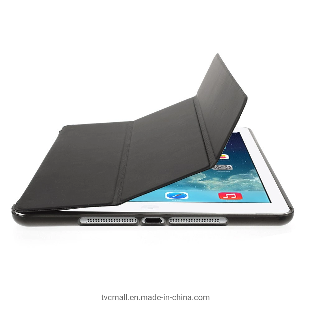 Tablet-Hülle für iPad Air (2013) Schutzhülle stoßfest Schale PU-Leder Tablet dreifach-Fold Standabdeckung Unterstützung Auto Wake / Sleep - Schwarz