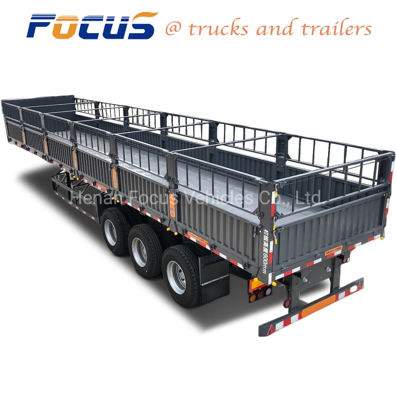 3 Axle Heavy Truck Trailer / Side Tipping Trailer/ Dump Tipper Trailer/ Dump Trailer