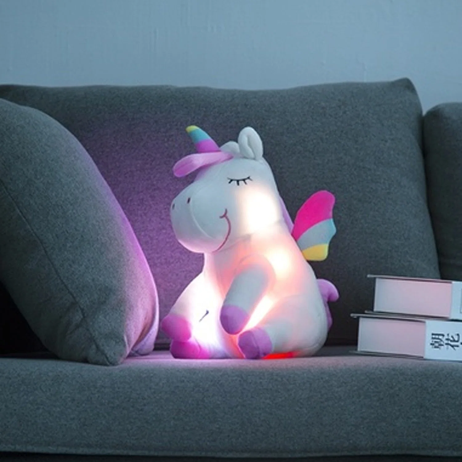 Lindo Peluche Peluches Rainbow Unicorn con LED parpadeante