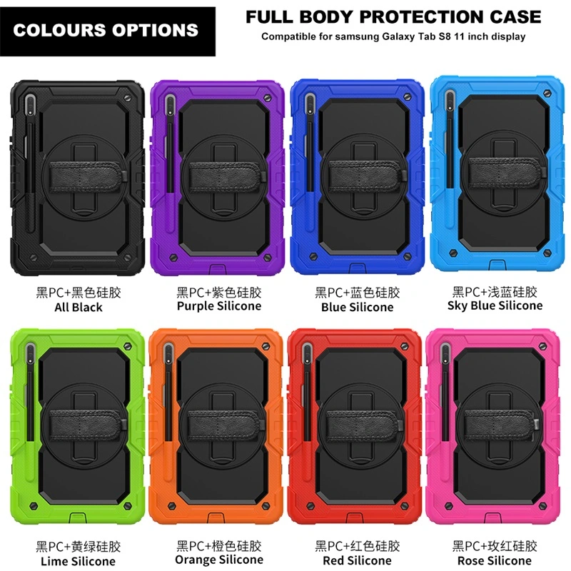 Correa ajustable Shouder golpes Funda protectora para el Samsung Galaxy Tab S8 el 11 de 2022.