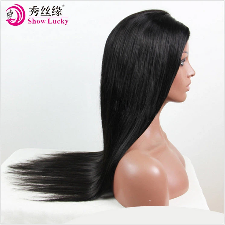 Top Grade 10A Virgin Malaysian Silk Straight Human Hair 180% 200% 220% 250% Density Full Front Lace Wig with Baby Hair