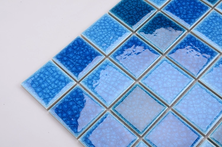 Baldosas de cuerpo entero de porcelana azul Mosaico Suelo para Piscina Y cocina