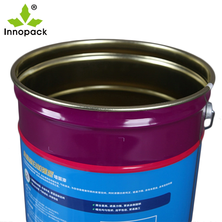 Free Sample 1L/2L/3L/5L/8L/10/18L/20L Tinplate Metal Tin Paint Pail Bucket with Shape Lid