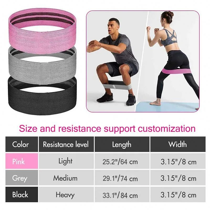 Resistência respirável Bandas de Treinamento Fitness Workout Home Yoga Bandas de Ginásio Body Building Conjunto de poliéster