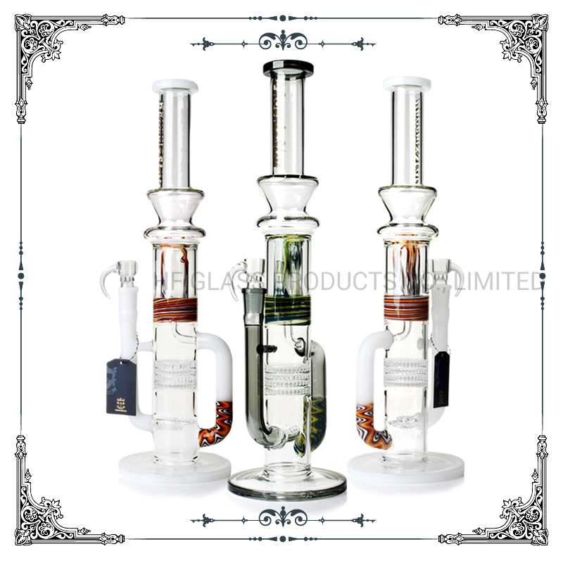 Factory Wholesale/Supplier Quality Big Recycle Phoenix Heavy 18 Inches Honeycomb Straight Tube Hookah Glass Smoking Water Pipe