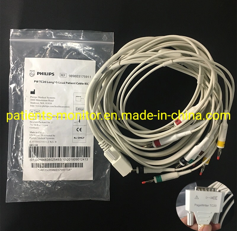 Philips Pw Tc20 ECG/EKG Long 10-Lead Patient Cable Ref 989803175911