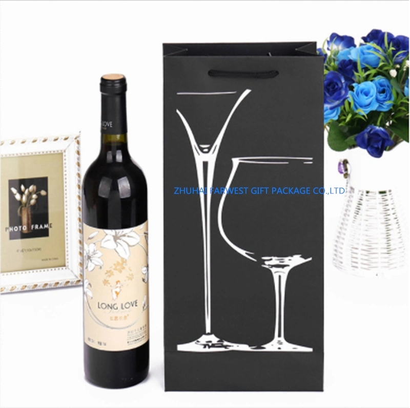 Red Wine Paper Bags Paper Shopping Bag for Red Wine Gift Packaging Wholesale Good Price