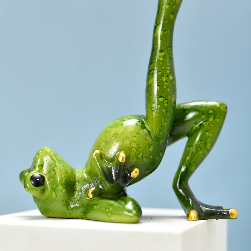 Yoga Frog Statue Resin Figurine Animal Handmade Crafts