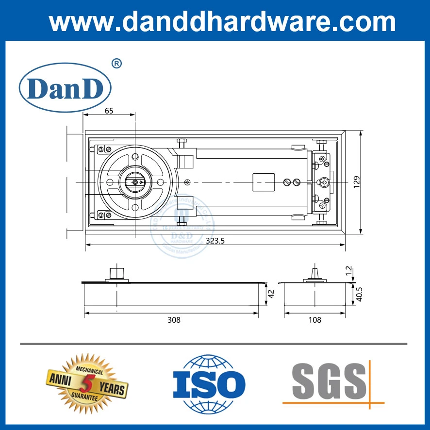 Concealed New Design Standard Swing Door Accessory Closer Floor Spring