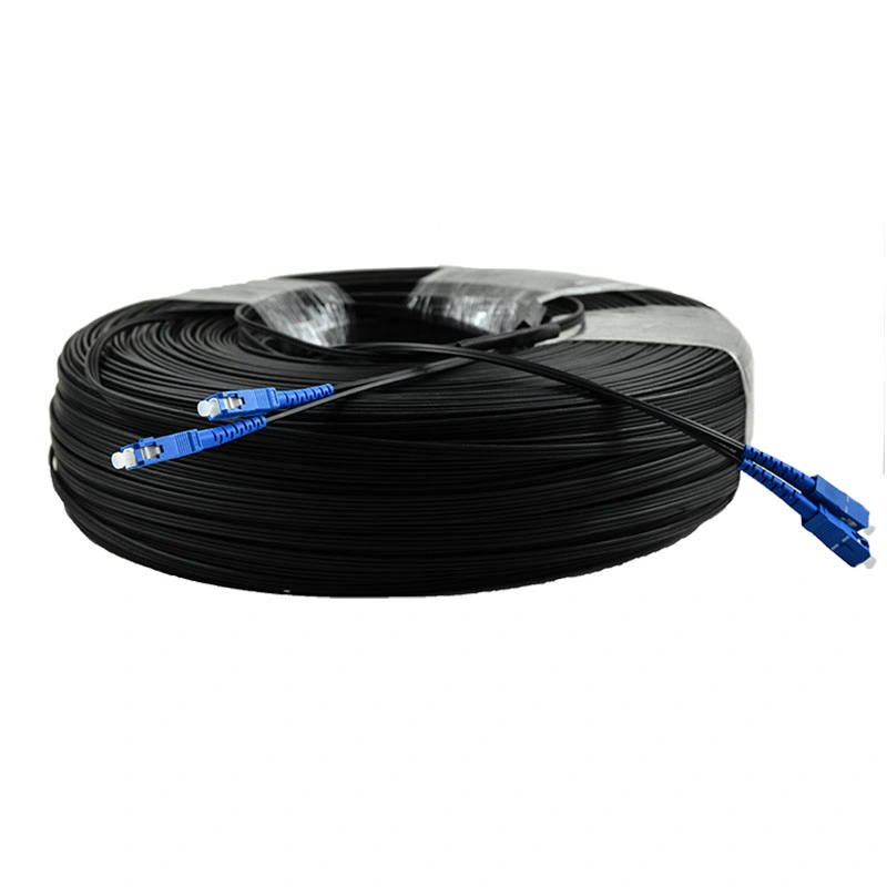 Cabo de fibra óptica OEM preto SC G652D FTTH1/2/4 núcleos