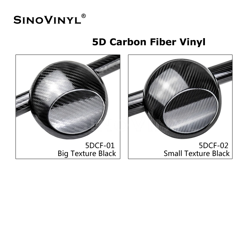 SINOVINYL Carbon Fiber 5D Car Sticker Air Bubble Free Black Color Wholesale/Supplier Self Adhesive Film