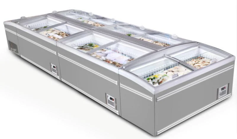 Supermarket Commercial Horizontal Island Freezing Showcase for Frozen Food