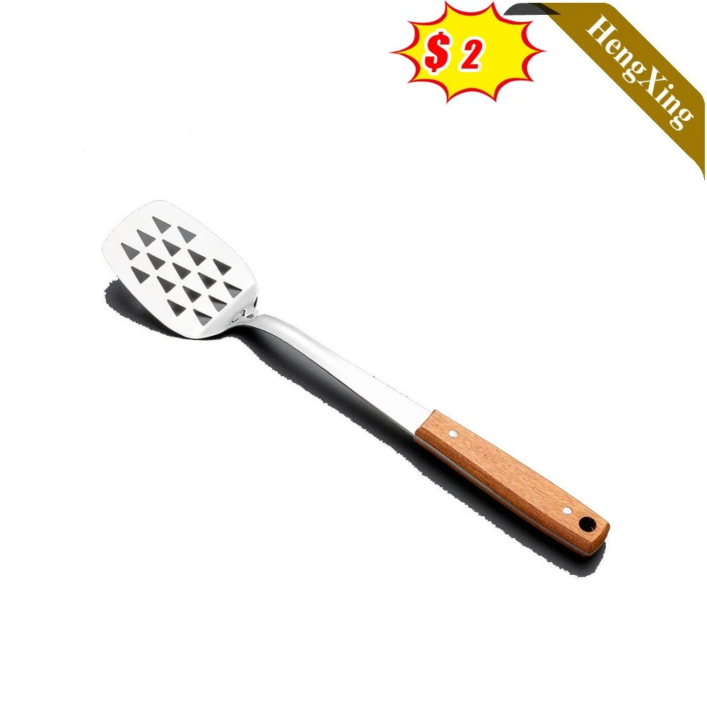 Outil simple appareil de cuisine cuisson ustensile de cuisine avec manche en bois Set Ustensiles de cuisine en acier inoxydable (UL-22FD227)