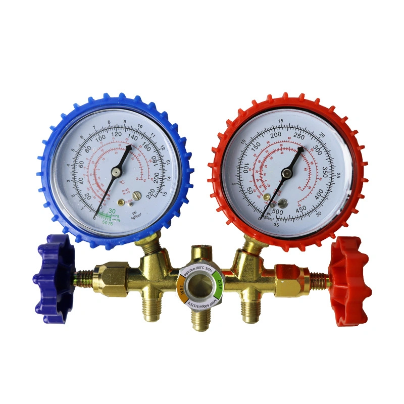 Diagnostic A/C Tool Kit R22 R134A R410A Refrigeration Brass Auto Service Manifold Gauge Set