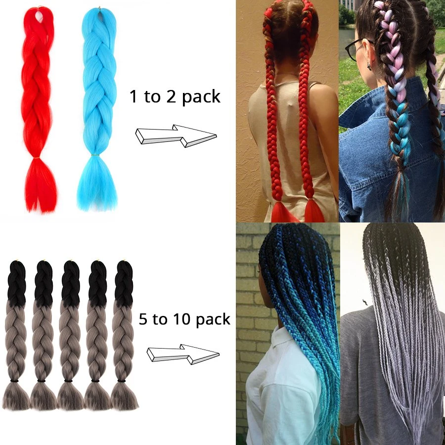 Provide Sample 24inch 2 3 4 Tone Twist Crochet Braiding Hair Synthetic Ombre Jumbo Braiding Hair Extension