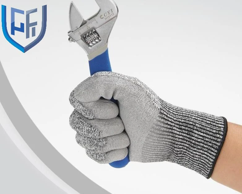 Recommander 13G HPPE joint tricoté résistant aux coupures pu main de sécurité Gants