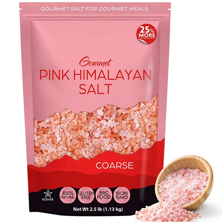 ملح الهيمالايا الوردي العضوي الطبيعي الخاص بالعلامة التجارية الخاصة للحبوب الخشنة العالية الجودة
