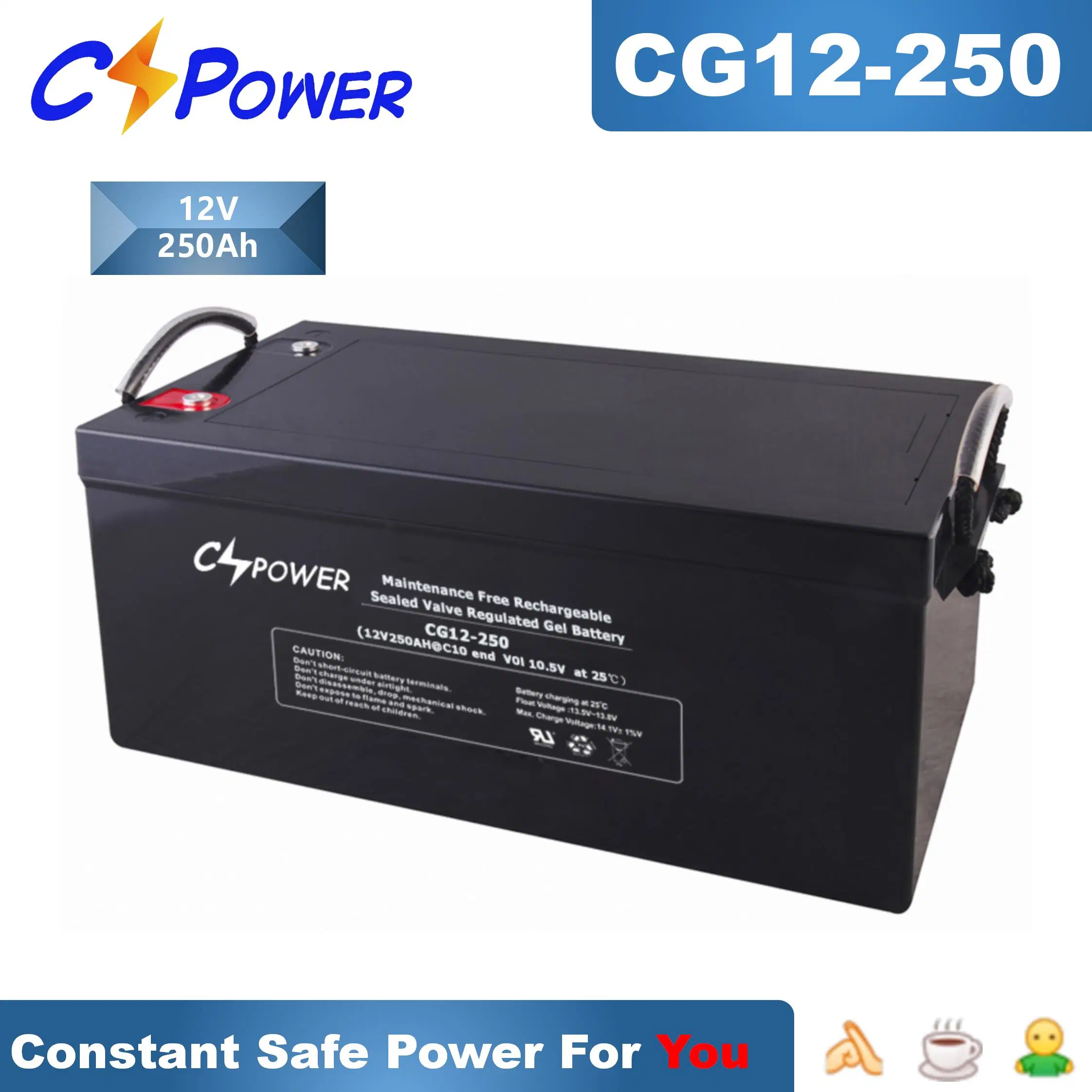 Cspower VRLA SMF 200ah Gel Battery 12V Sealed-Acid-Battery/Solar Battery/Storage-Battery/Solar-Power-Battery/CSM