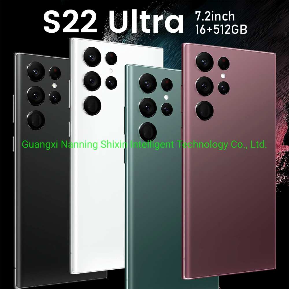 Vente chaude S22 Ultra 16Go + 512 Go d'origine face à déverrouiller plein écran Téléphone cellulaire