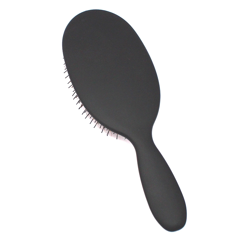 Amazontop Vender Negro plástico personalizado Boar Bristle cepillo de pelo Oval Cepillo de pelo de paleta