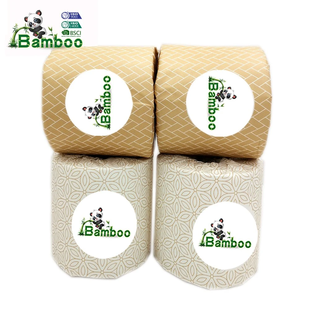 OEM Individually Wrapped Eco Friendly Toilet Roll Soft Absorbent 3 Ply Bamboo Toilet Paper