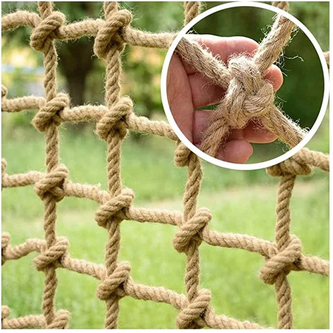 Balcon extérieur porte Hemp Rope Net naturel Manille corde sécurité Compensation