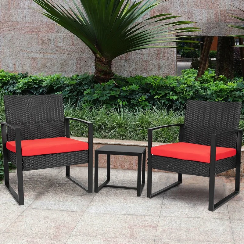 3 Piece Outdoor Bistro Set Garden Furniture Table and Chairs