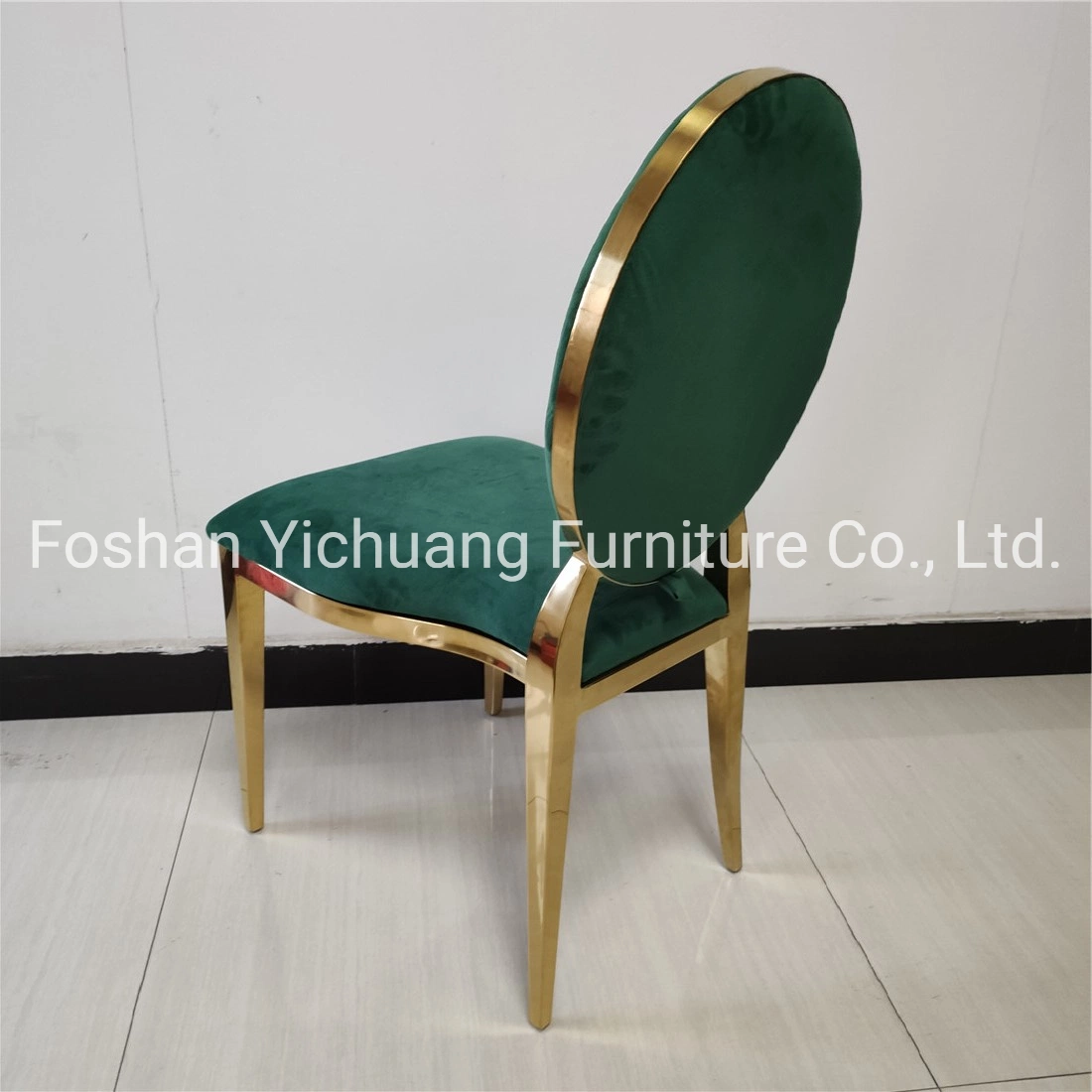 Luxury Gold Rim Stainless Steel Green Velvet Event Party Chairs