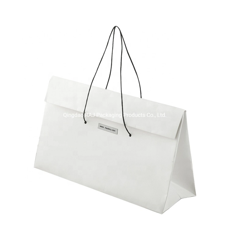 Custom Printed Creative Gift Shopping Paper Bag with Ribbon Handles