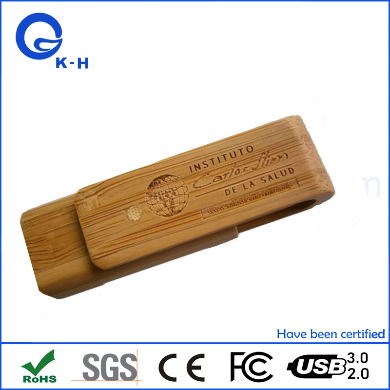 Disco de memória Flash USB Bamboo em madeira para Oferta Promocional de 16 GB 32 GB 64 GB