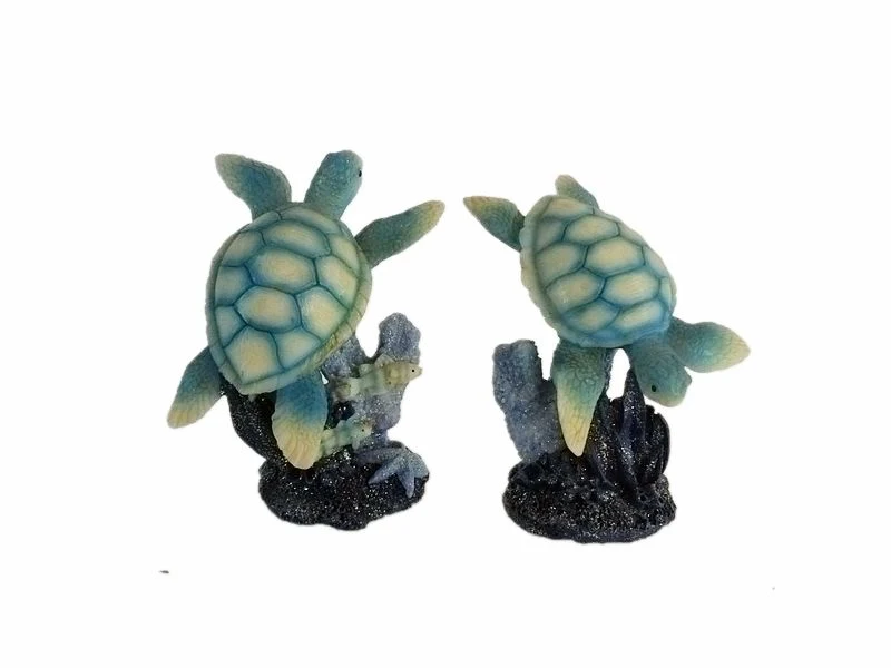 Creative Ashtray with Sea Turtle Figurines Home Office Desk Ornaments