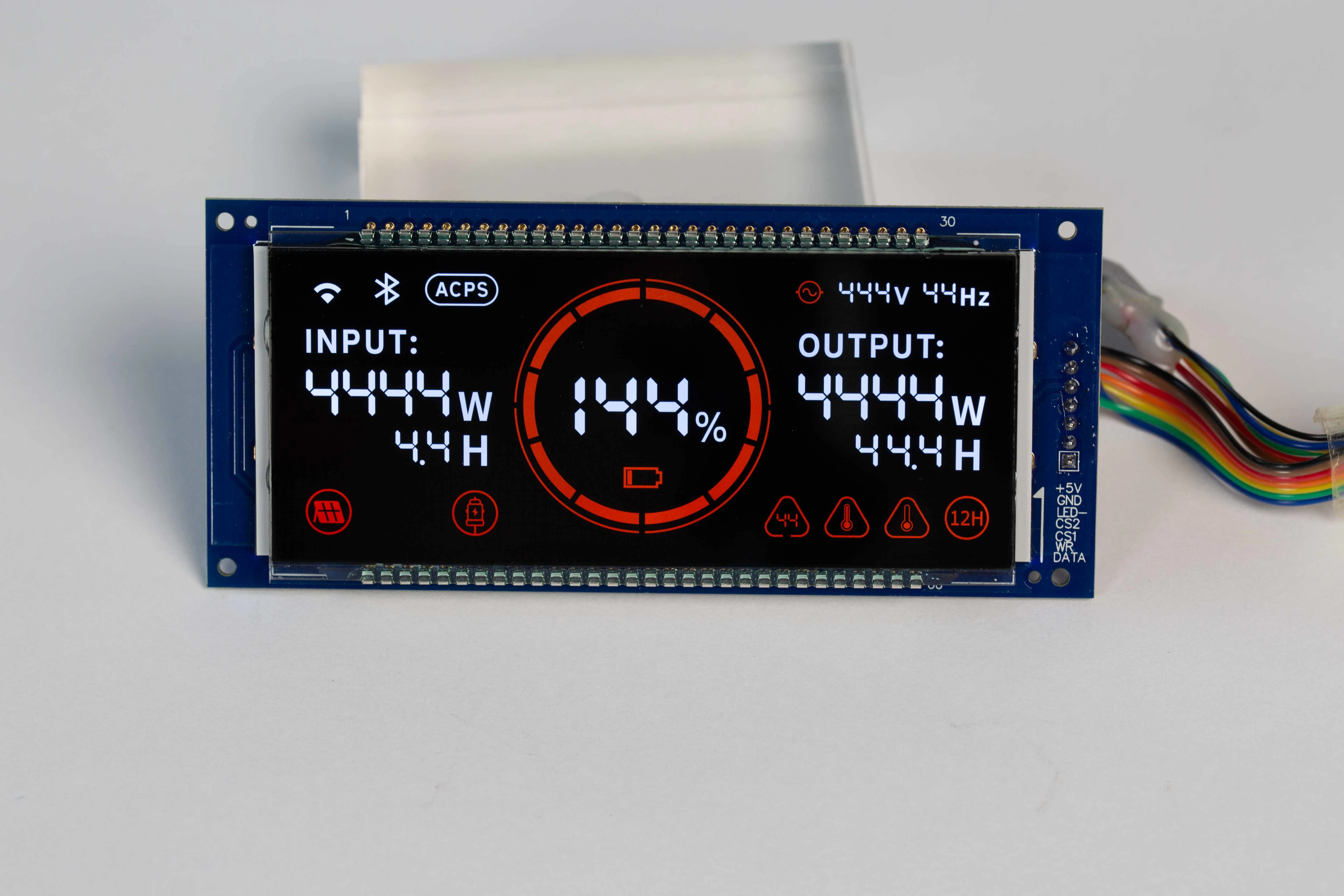 Va LCD Negative 12: 00 O&prime; Clock Segment LCD Display