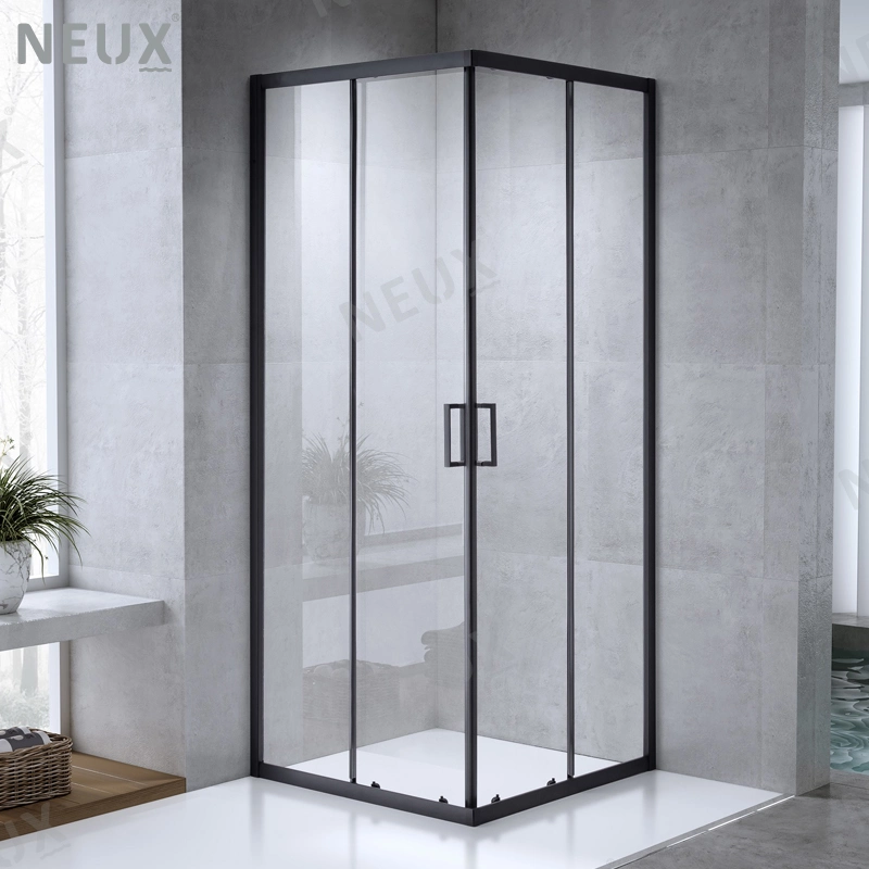 Morden Design Black Framed Corner Sliding Door Shower Rooms